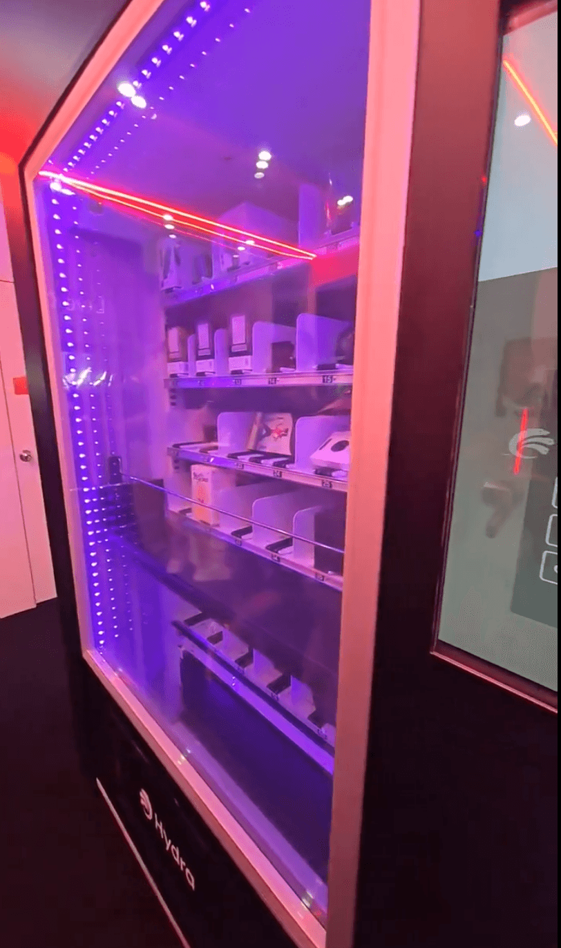 Close-up of Cardano blockchain payment interface on vending machine